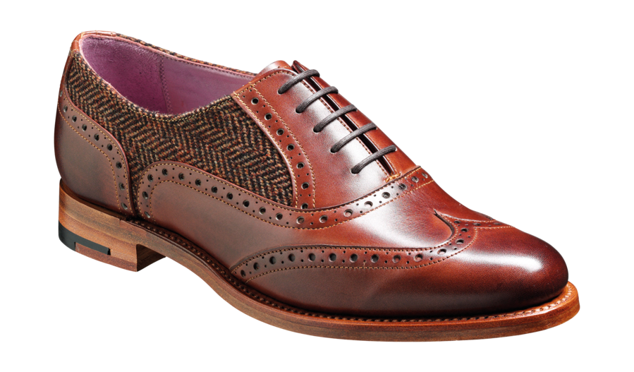 Barker Freya-Walnut Calf/Tweed-British Shoe Company